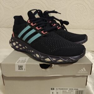 Adidas Women's Black and Pink Running Shoes